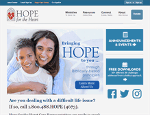 Tablet Screenshot of hopefortheheart.org